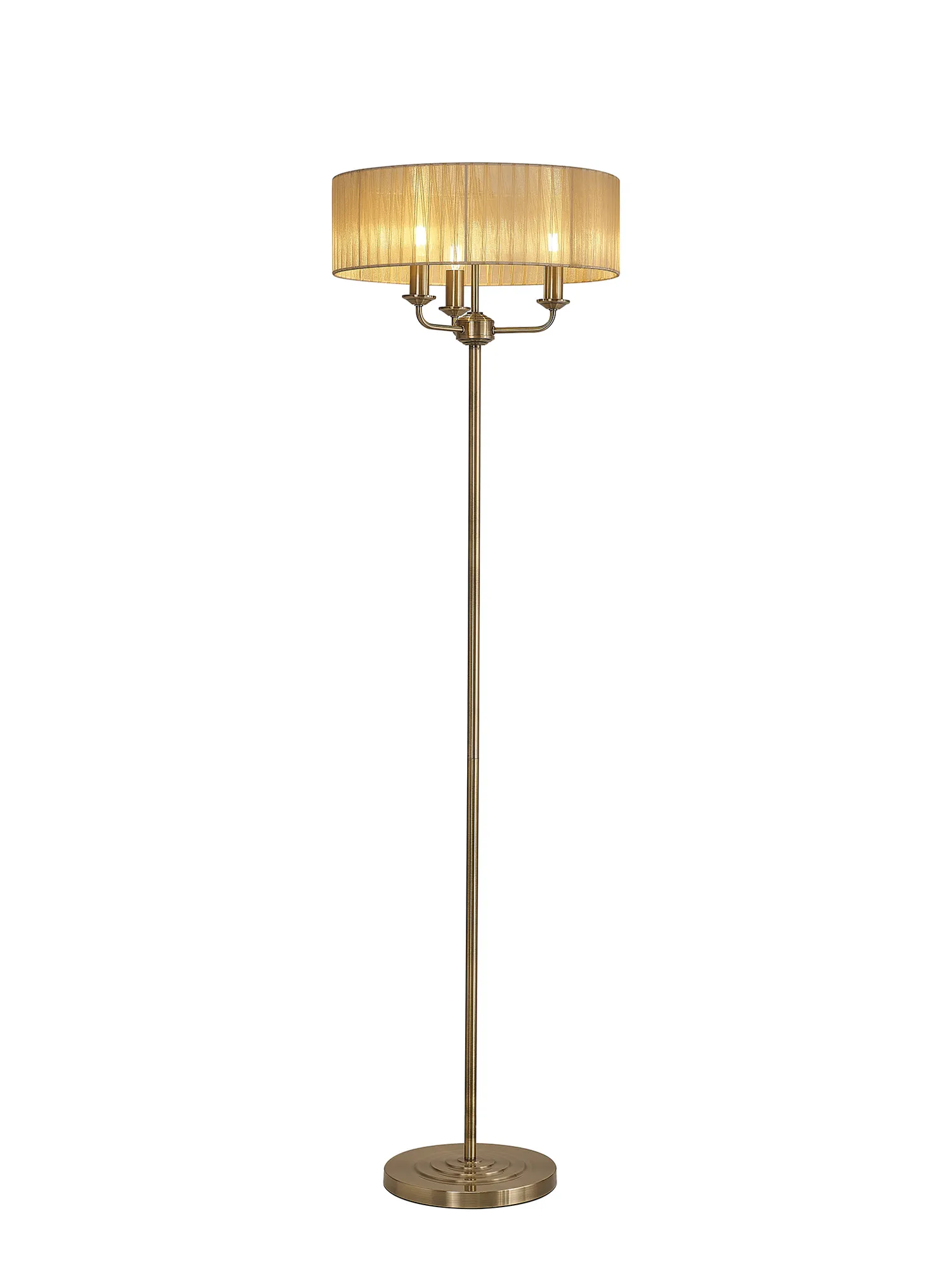 Banyan 45cm 3 Light Floor Lamp Antique Brass, Soft Bronze